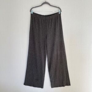 MELY NEW YORK Women’s Size Large Charcoal Gray Textured Fabric Wide Leg Pants